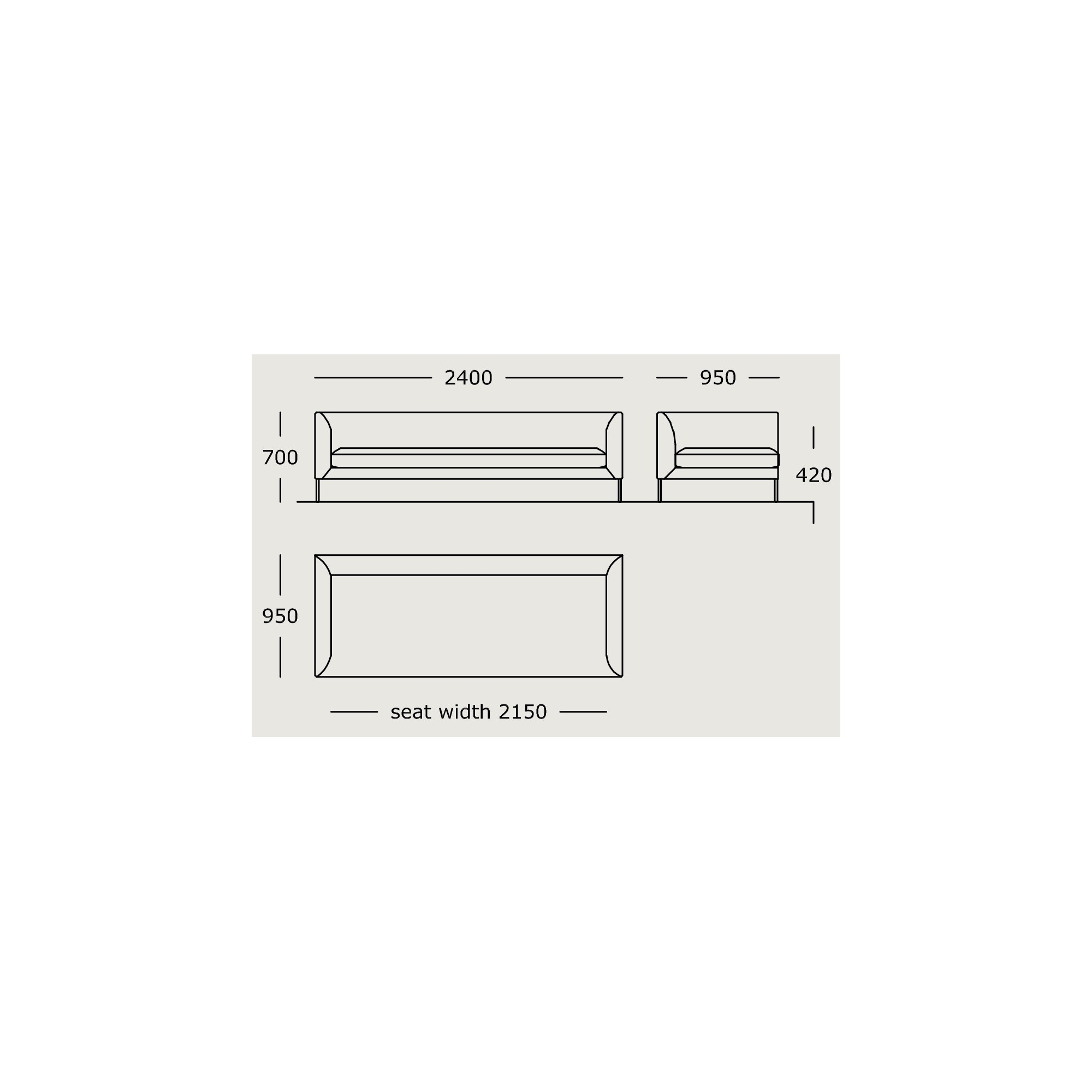 Module 1 – 240 x 95 cm – Blade - Wendelbo