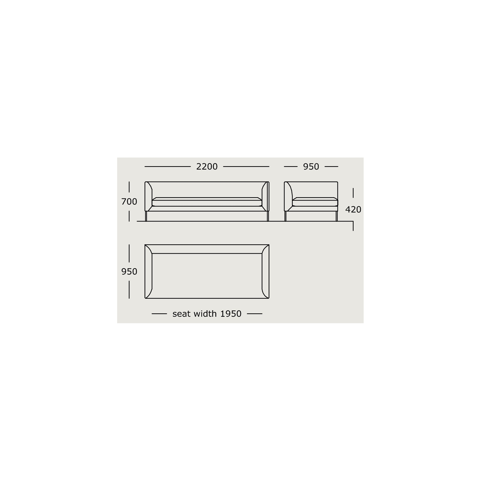 Module 2 – 220 x 95 cm – Blade - Wendelbo