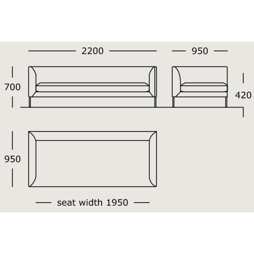 Module 2 – 220 x 95 cm – Blade - Wendelbo