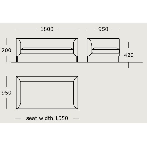 Module 4 – 180 x 95 cm – Blade - Wendelbo