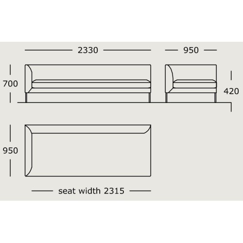 Module 5 – 233 x 95 cm – Blade - Wendelbo