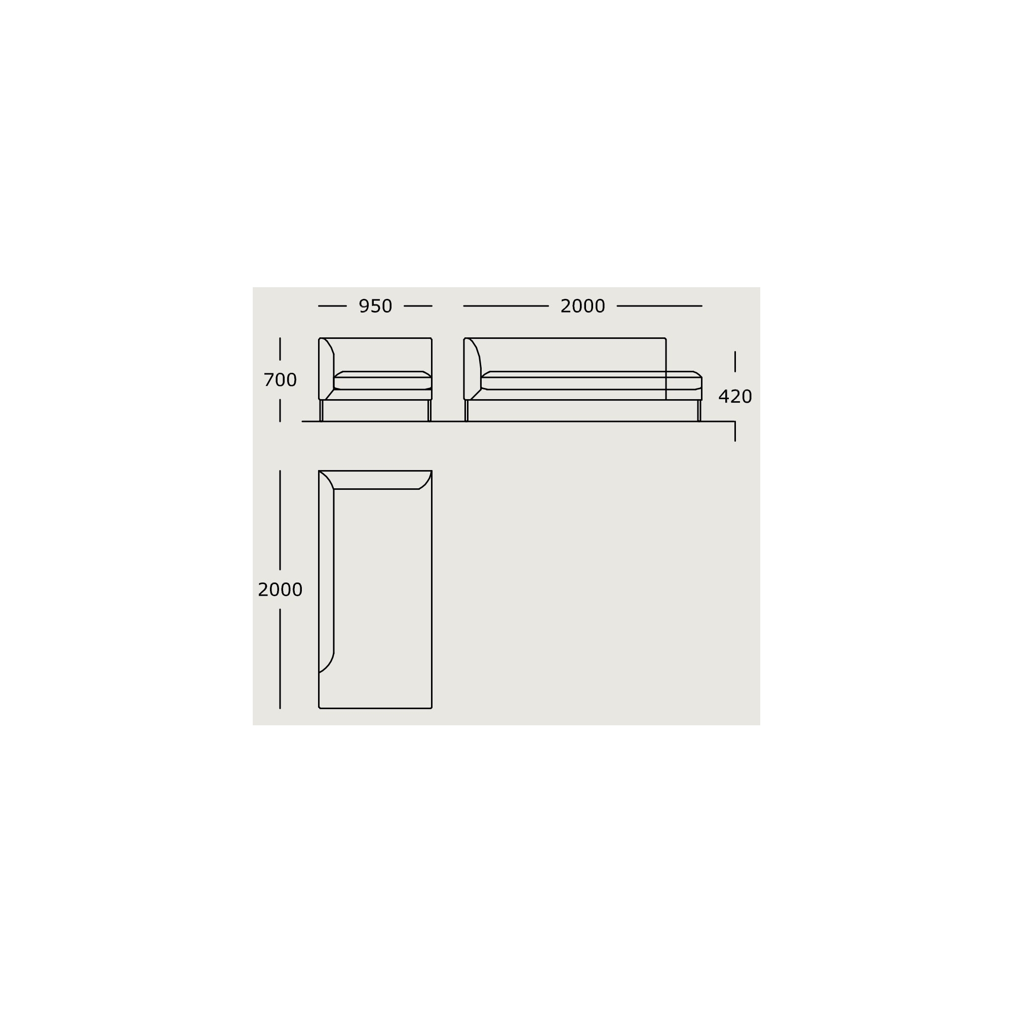 Module 19 – 95 x 200 cm – Blade - Wendelbo