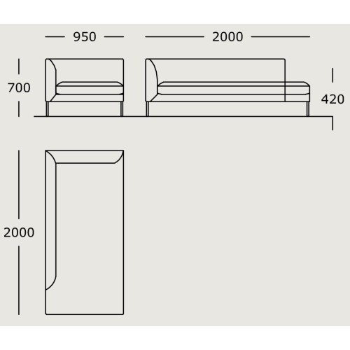 Module 19 – 95 x 200 cm – Blade - Wendelbo