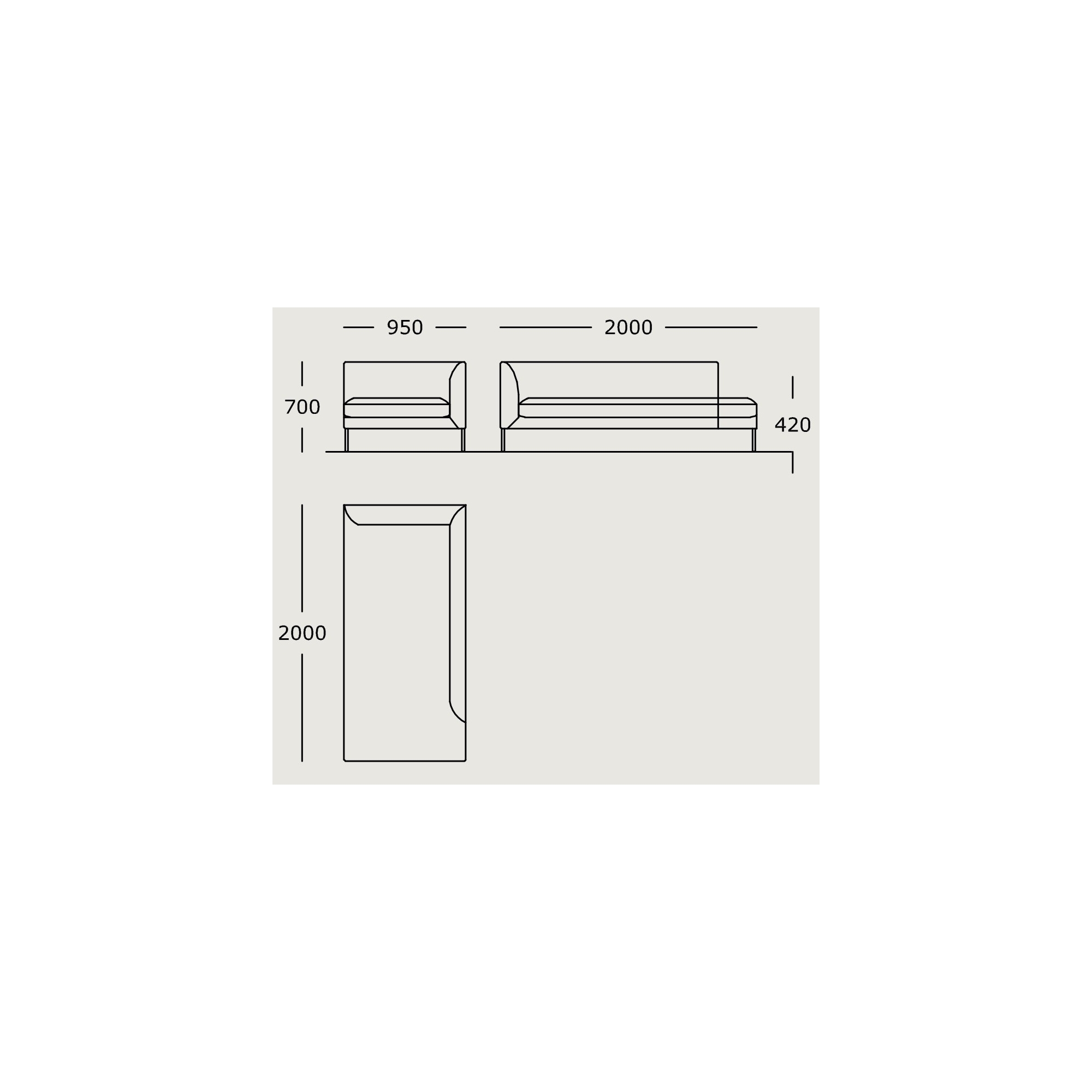 Module 20 – 95 x 200 cm – Blade - Wendelbo