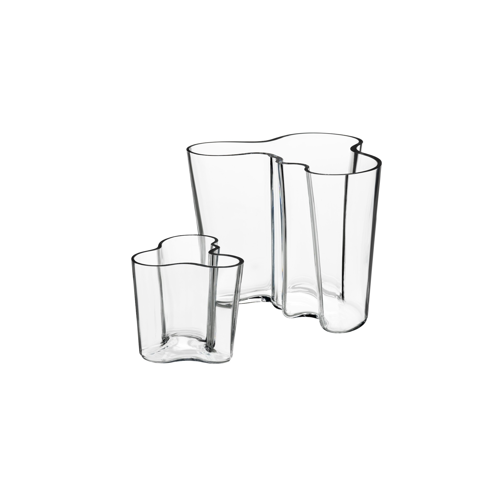 Aalto vase set 160+95mm, clear - 1008572 - Iittala