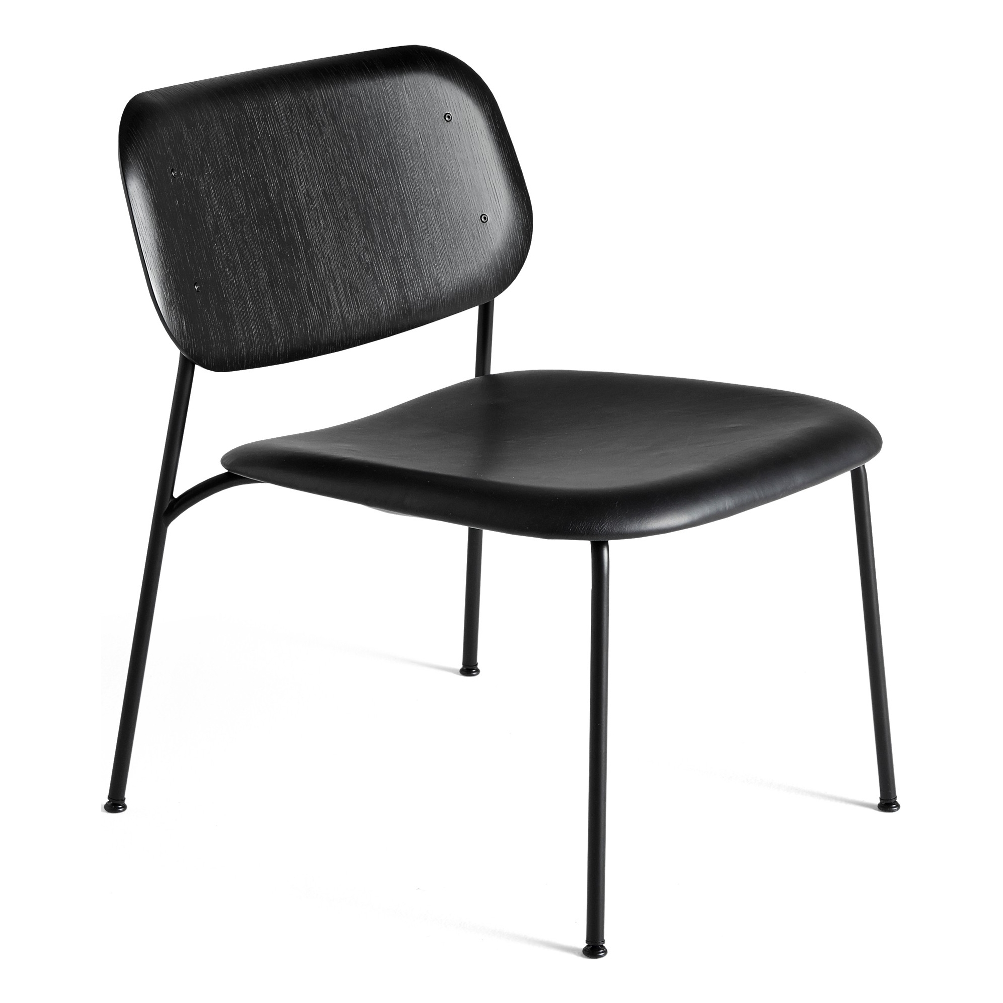 Black / Black leather Sense – Soft Edge 100 lounge chair - HAY