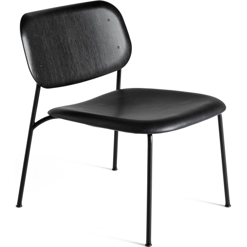 Black / Black leather Sense – Soft Edge 100 lounge chair - HAY