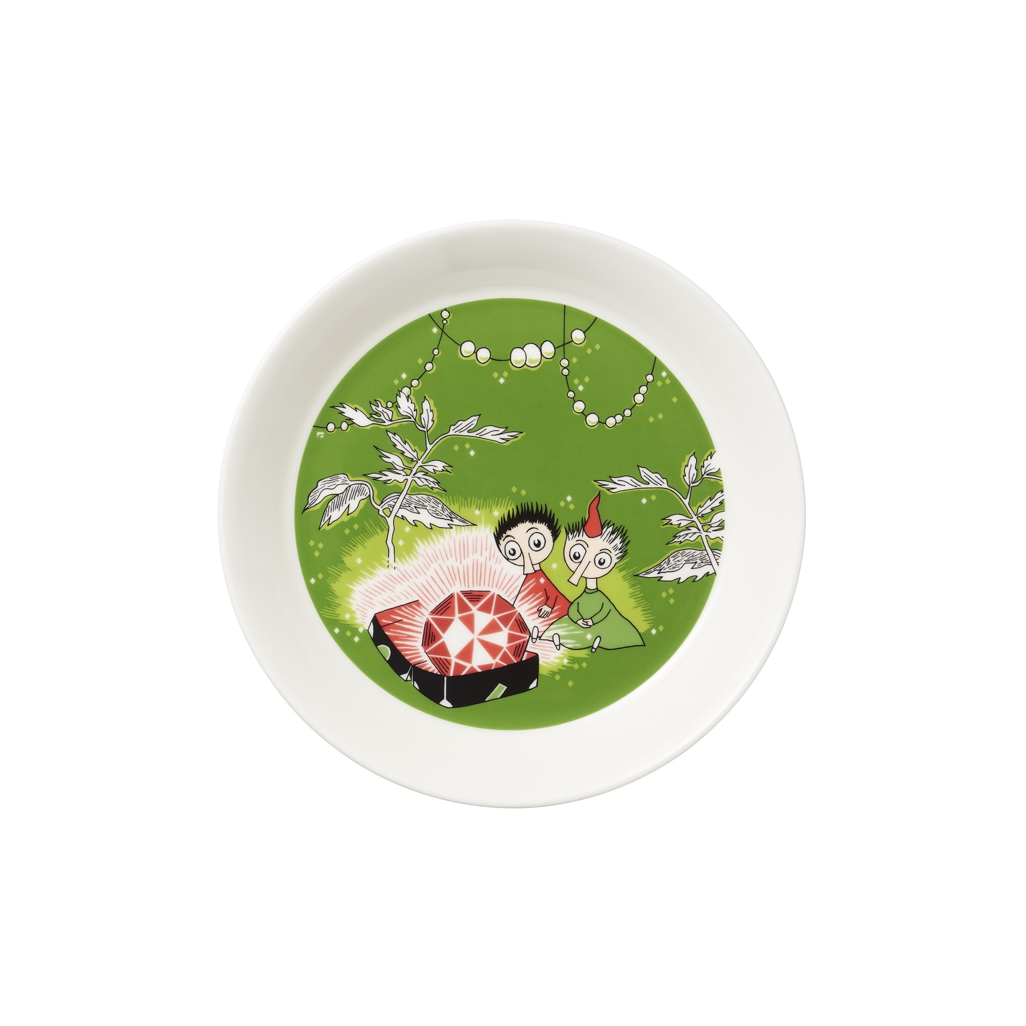 Thingumy and Bob green - assiette Moomin - Arabia / Iittala