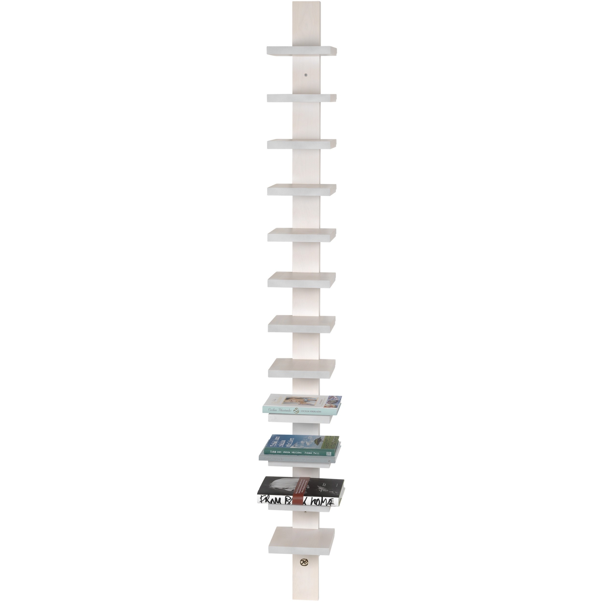 white lacquered birch - Pilaster shelf