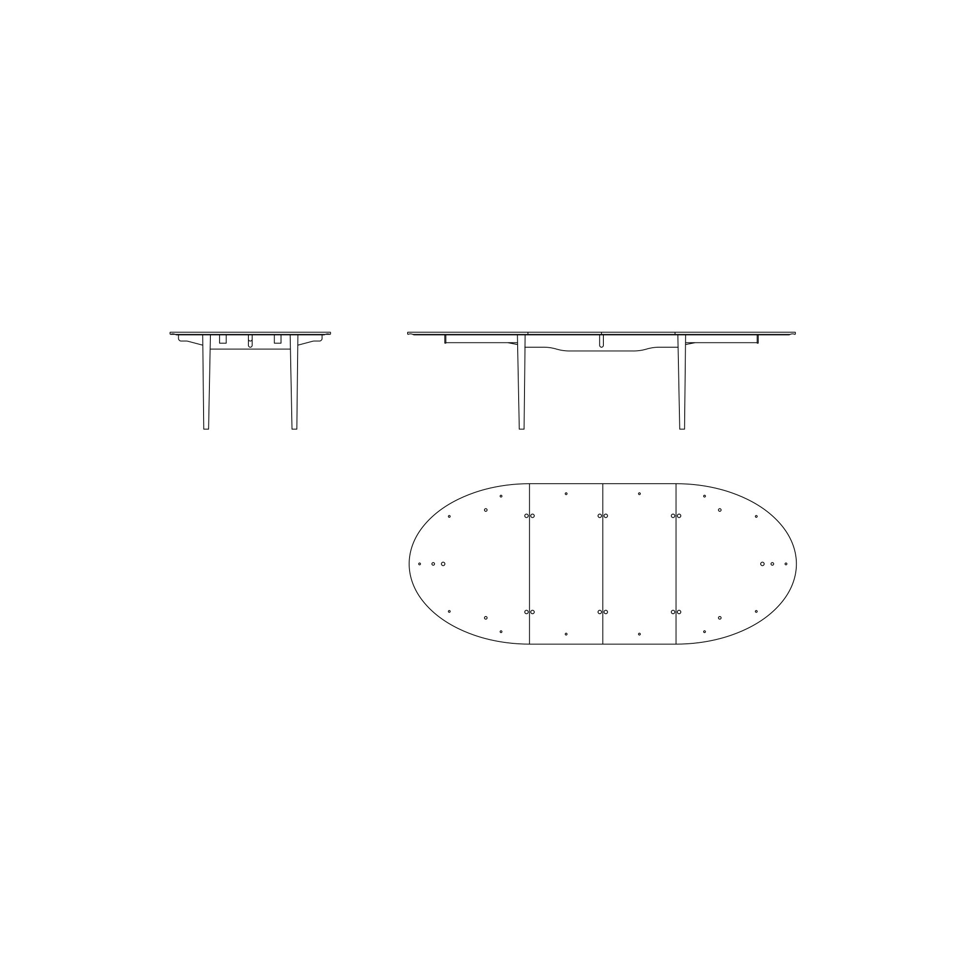 Petite Table Silver – avec incrustations en argent – 2 rallonges incluses - House of Finn Juhl