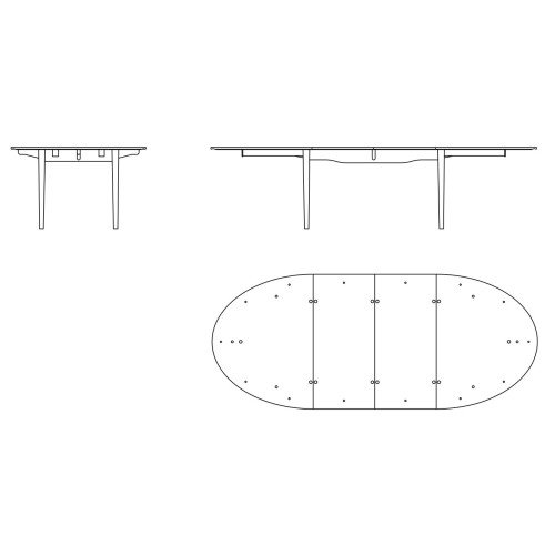 Small Silver Table with silver inlays – Two extension leaves incl. - House of Finn Juhl