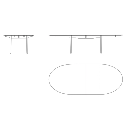 Petite Table Silver sans incrustations – 2 rallonges incluses - House of Finn Juhl