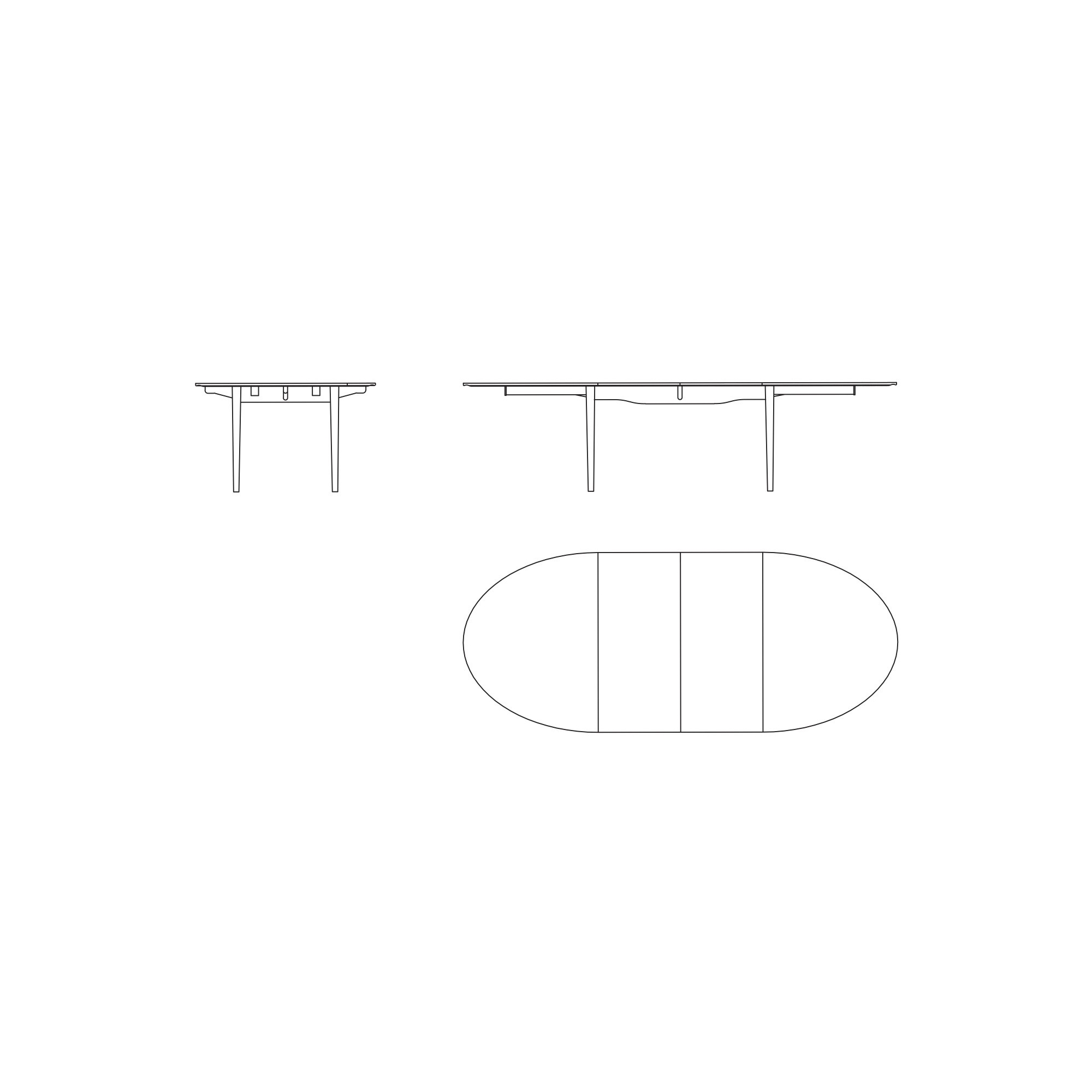 Petite Table Silver sans incrustations – 2 rallonges incluses - House of Finn Juhl