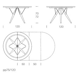 Ø120cm - PP75/120 - extendable table - PP Møbler