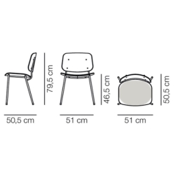 seat upholstered – Søborg chair 3061 (steel) - Fredericia