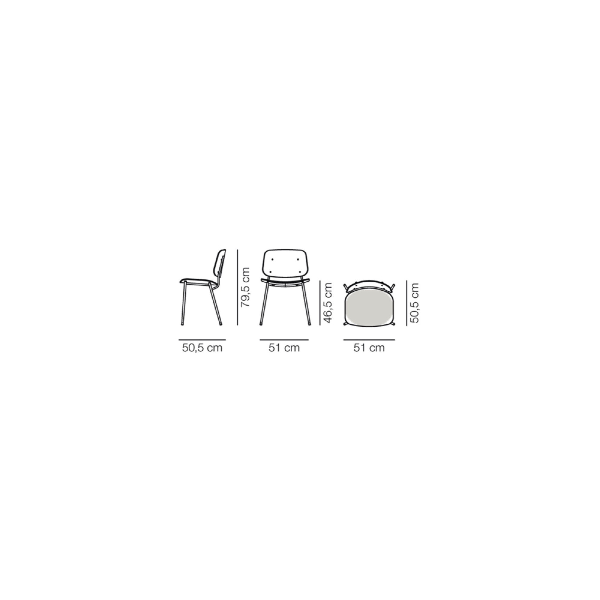 seat upholstered – Søborg chair 3061 (steel) - Fredericia