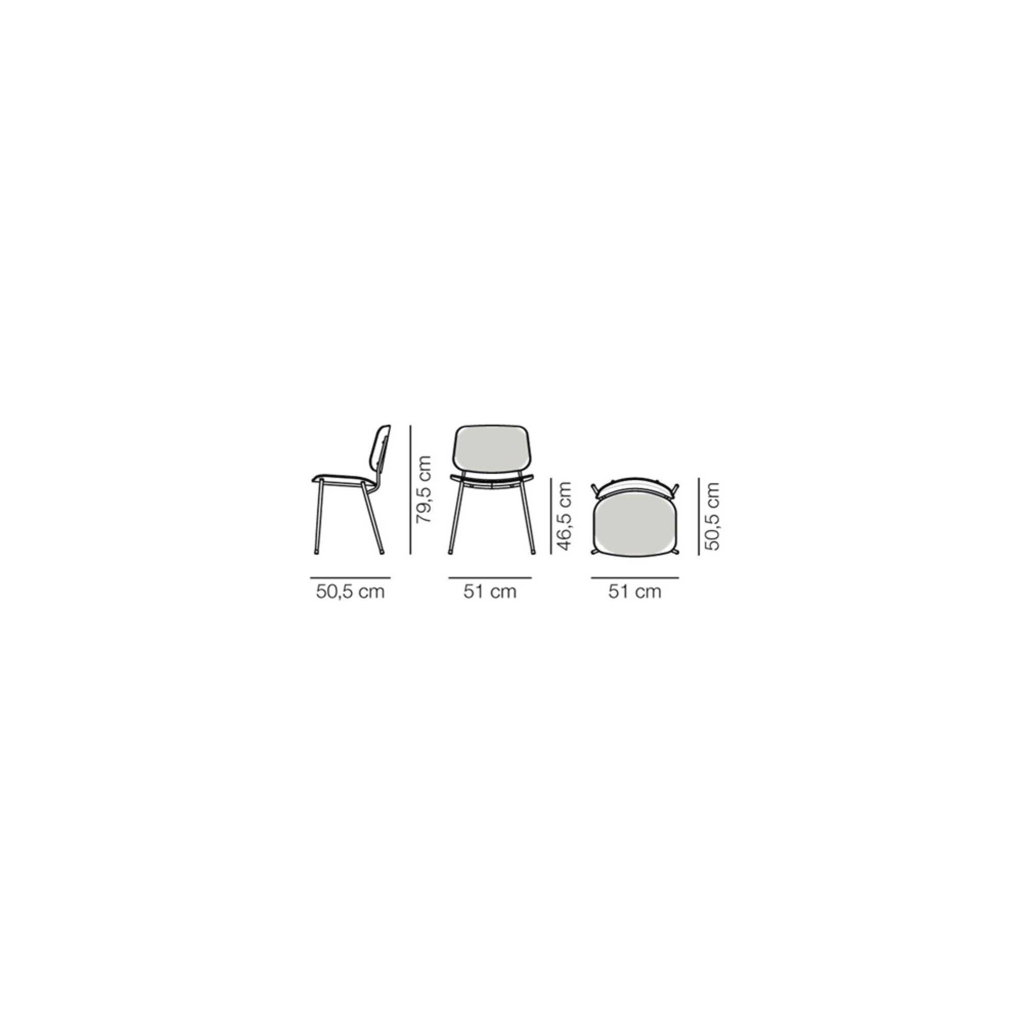 front upholstered – Søborg chair 3062 (steel) - Fredericia