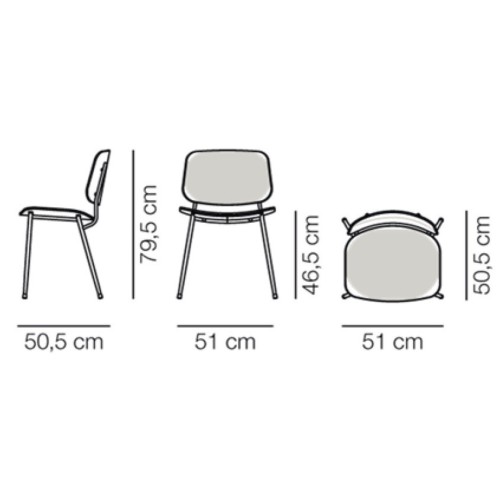 front upholstered – Søborg chair 3062 (steel) - Fredericia