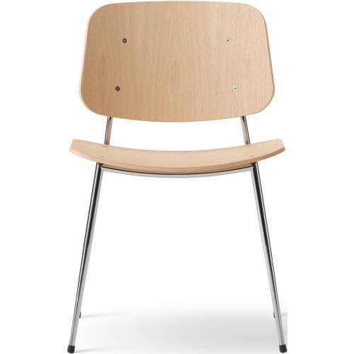 SOLD OUT lacquered oak / chrome - 3060 Søborg chair - Fredericia