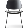 SOLD OUT Seat Upholstered – Max 98 leather + black lacquered oak / black – 3061 Søborg chair (steel) - Fredericia