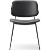 SOLD OUT Front upholstered – Max 98 leather  + black lacquered oak / black – 3062 Søborg chair (steel) - Fredericia