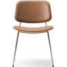 SOLD OUT Front upholstered – Max 95 leather +  lacquered oak / chrome – 3062 Søborg chair (steel) - Fredericia