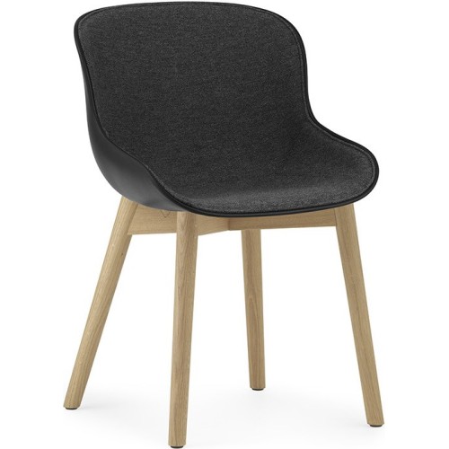 black / Main Line Flax 16 / oak – front upholstered –  Hyg Chair - Normann Copenhagen