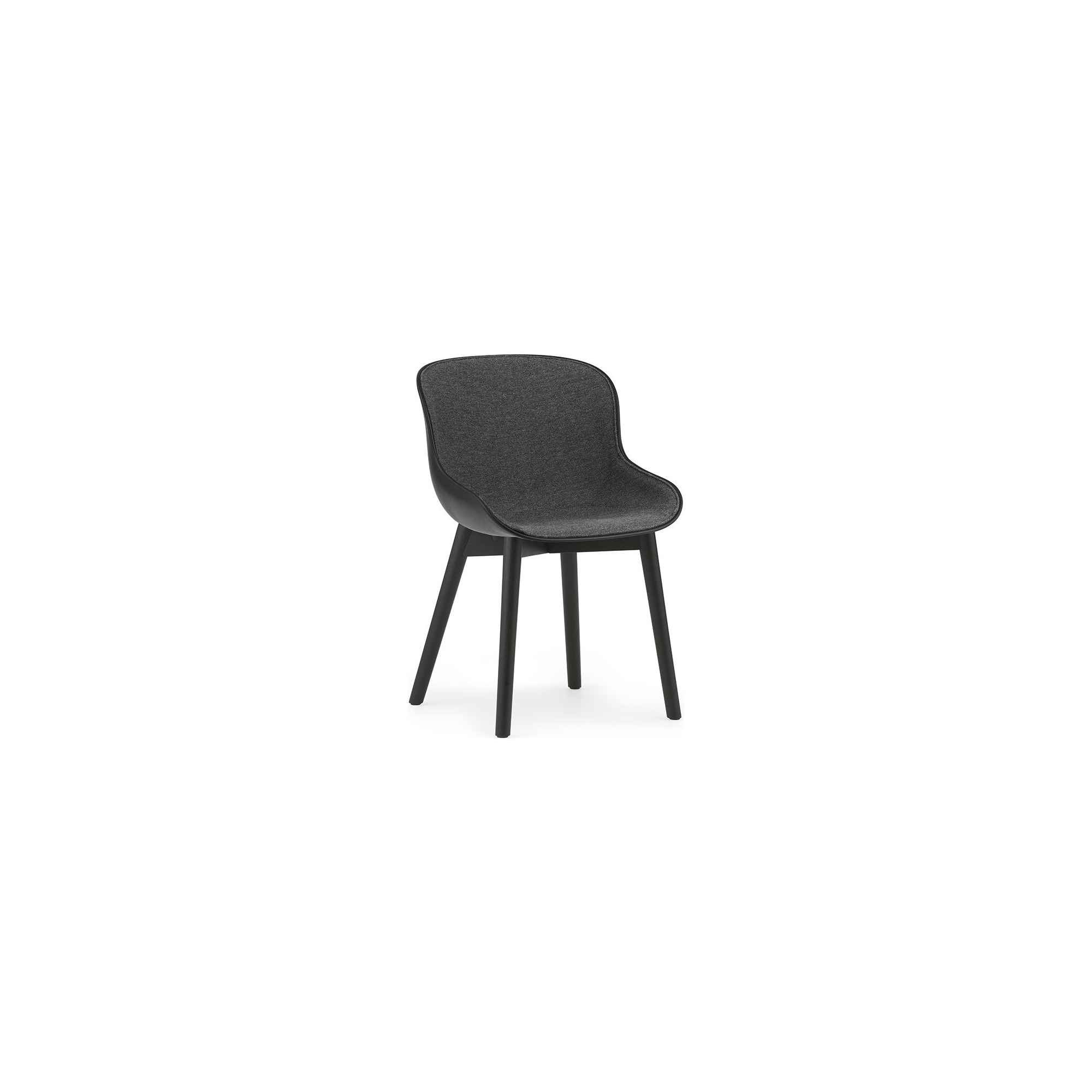 black / Main Line Flax 16 / black leather oak – front upholstered –  Hyg Chair - Normann Copenhagen