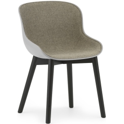 grey / Main Line Flax 26 / black leather oak – front upholstered –  Hyg Chair - Normann Copenhagen