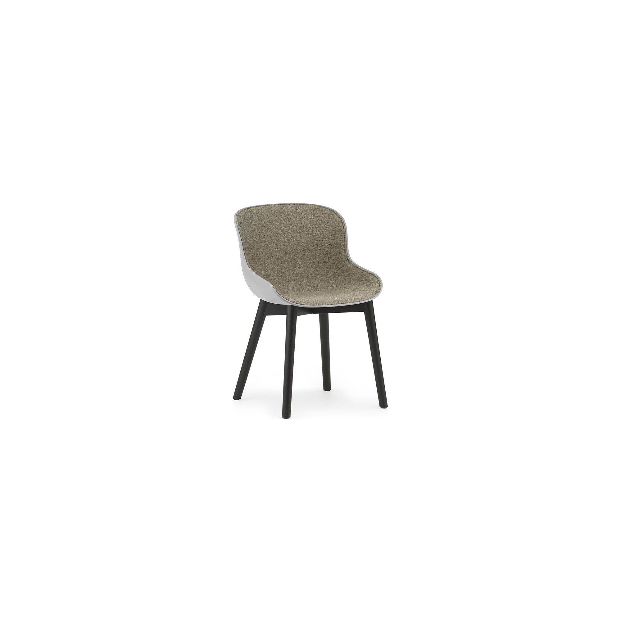 grey / Main Line Flax 26 / black leather oak – front upholstered –  Hyg Chair - Normann Copenhagen