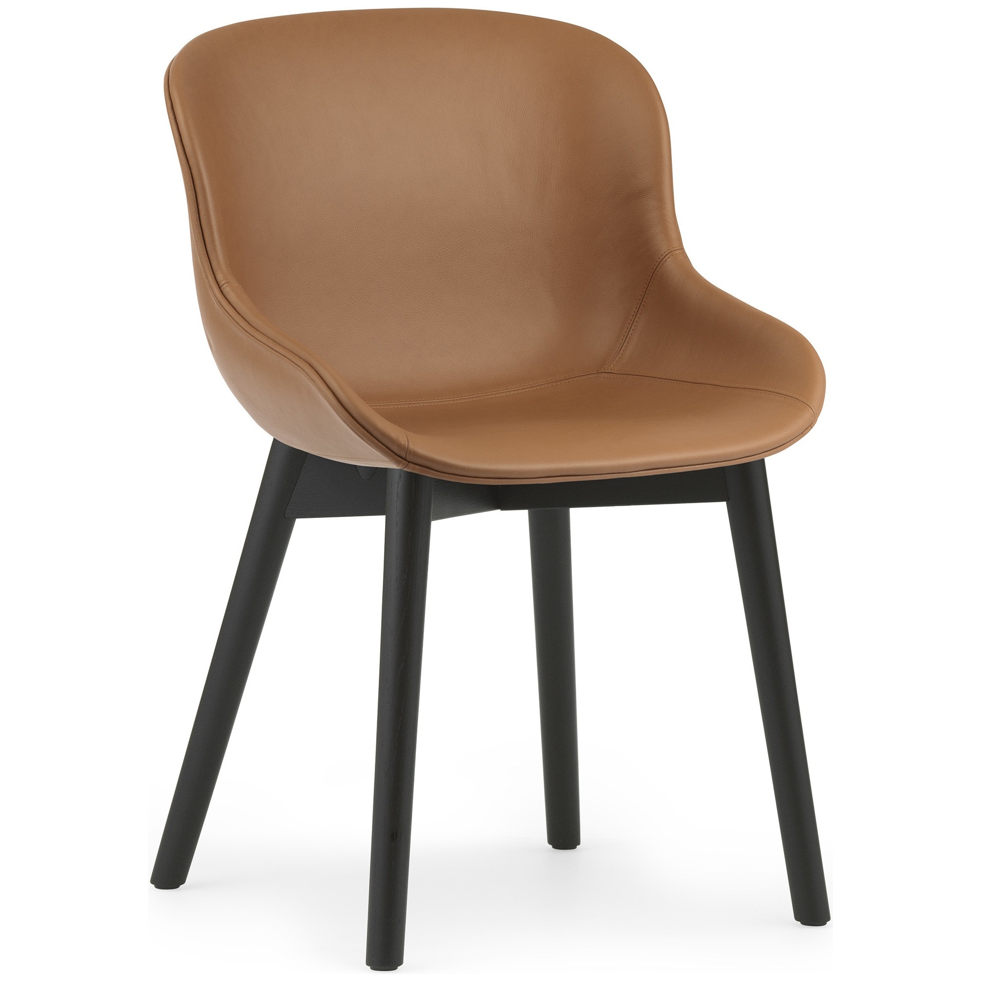 Ultra Brandy leather / black lacquered oak – Full upholstered – Hyg Chair - Normann Copenhagen