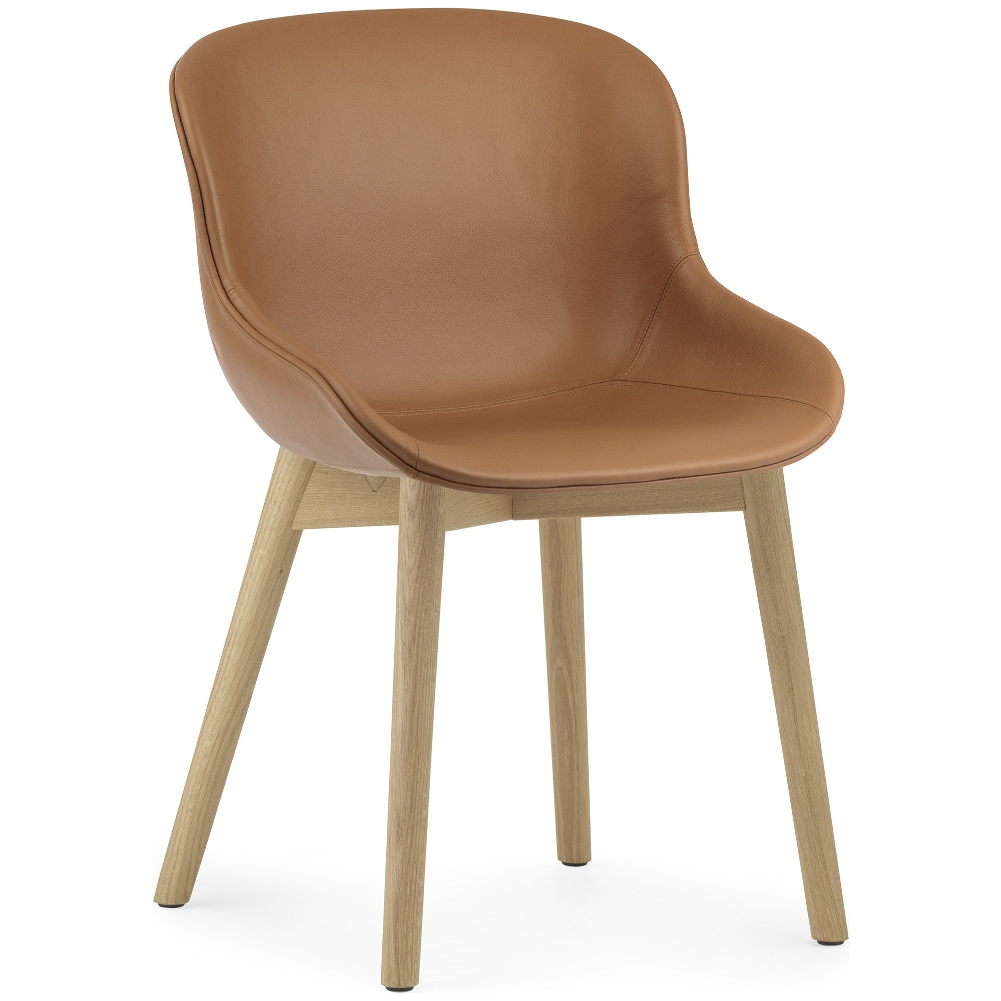 Ultra Brandy leather / oak – Full upholstered – Hyg Chair - Normann Copenhagen