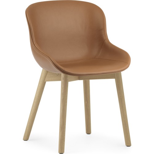 cuir Ultra Brandy / chêne – entièrement rembourrée – Chaise Hyg - Normann Copenhagen