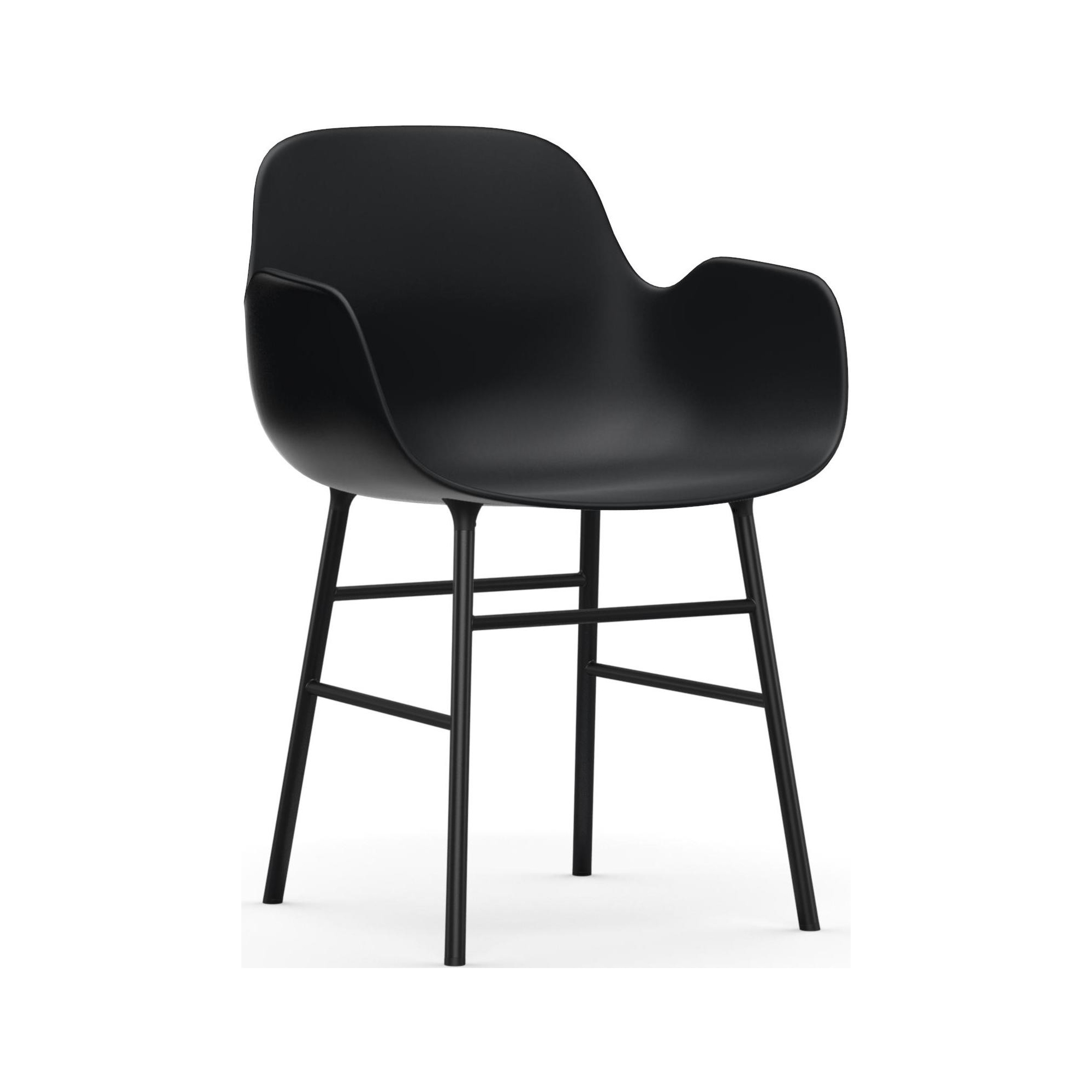 Black / Black – Form Chair with armrests - Normann Copenhagen