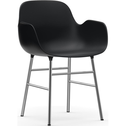 Black / chrome – Form Chair with armrests - Normann Copenhagen