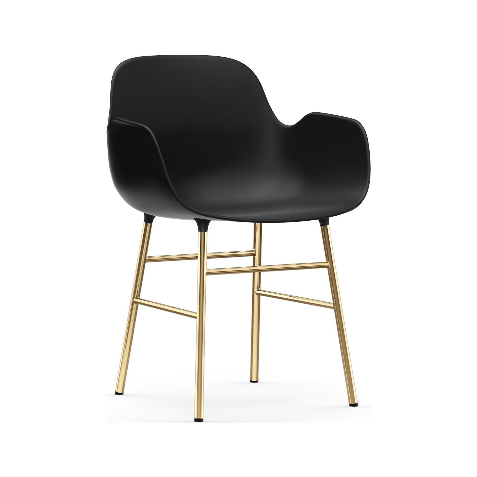 Black / brass – Form Chair with armrests - Normann Copenhagen