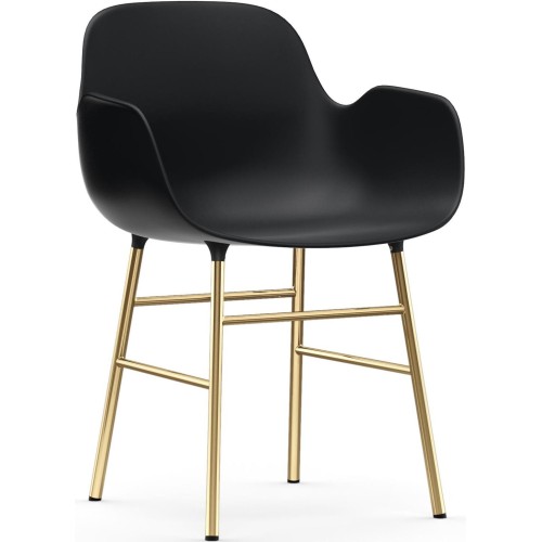 Black / brass – Form Chair with armrests - Normann Copenhagen