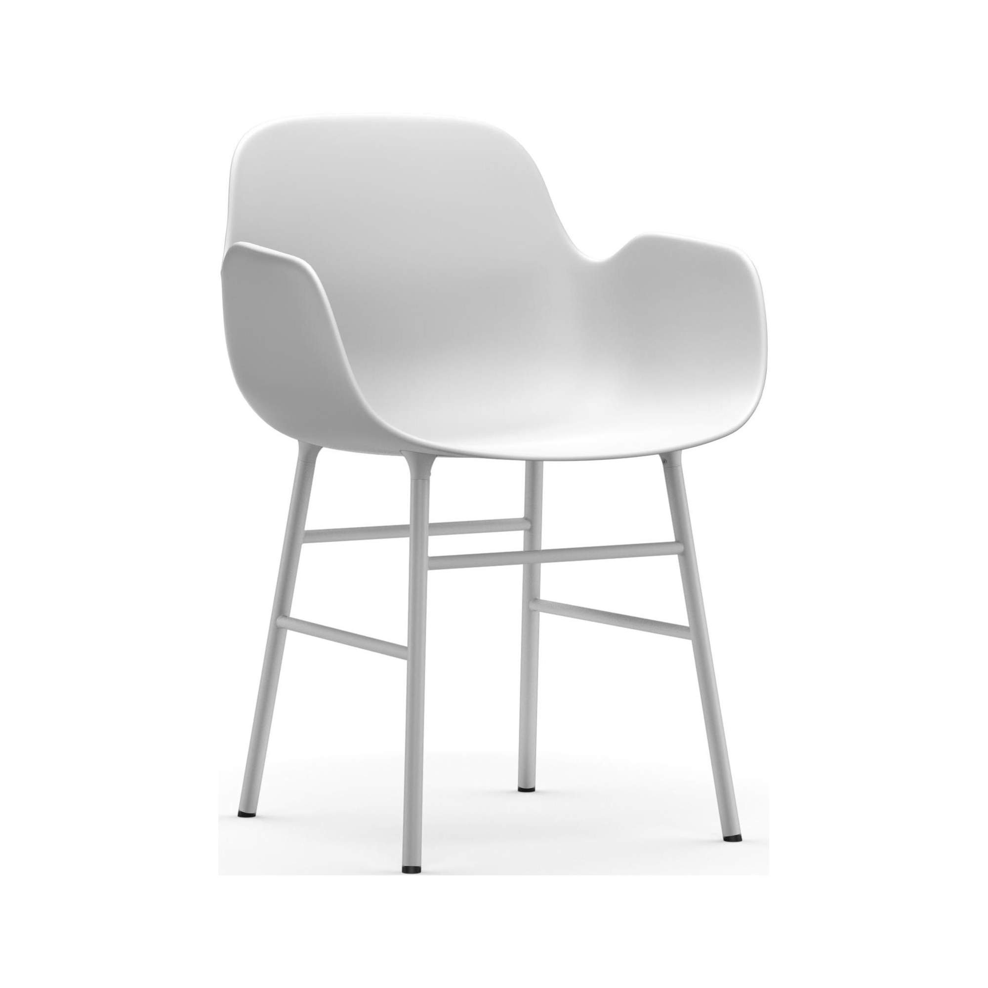 White / White – Form Chair with armrests - Normann Copenhagen