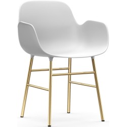 White / brass – Form Chair with armrests - Normann Copenhagen