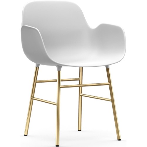 White / brass – Form Chair with armrests - Normann Copenhagen