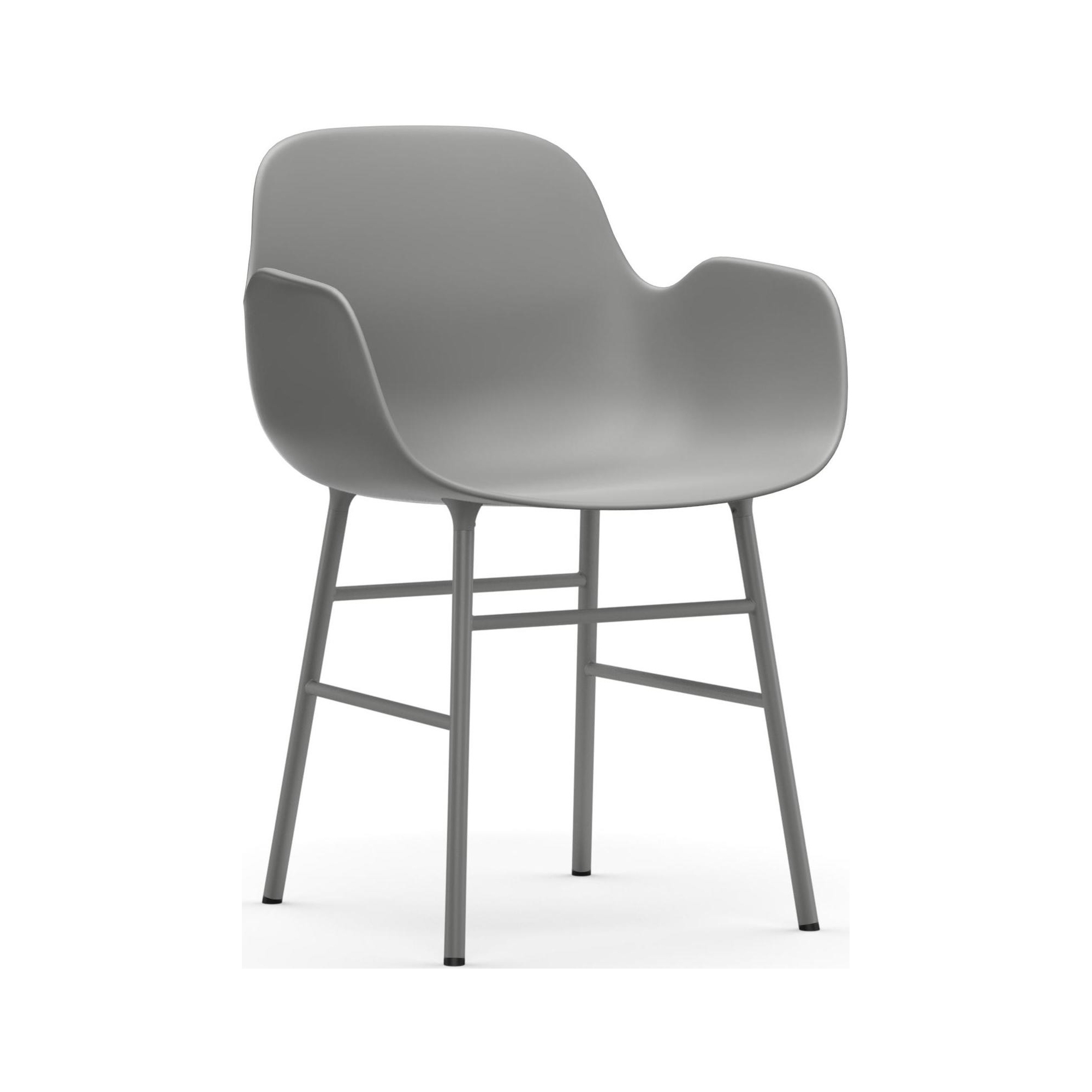 grey / grey – Form Chair with armrests - Normann Copenhagen