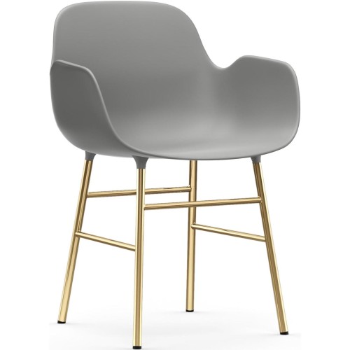 grey / brass – Form Chair with armrests - Normann Copenhagen