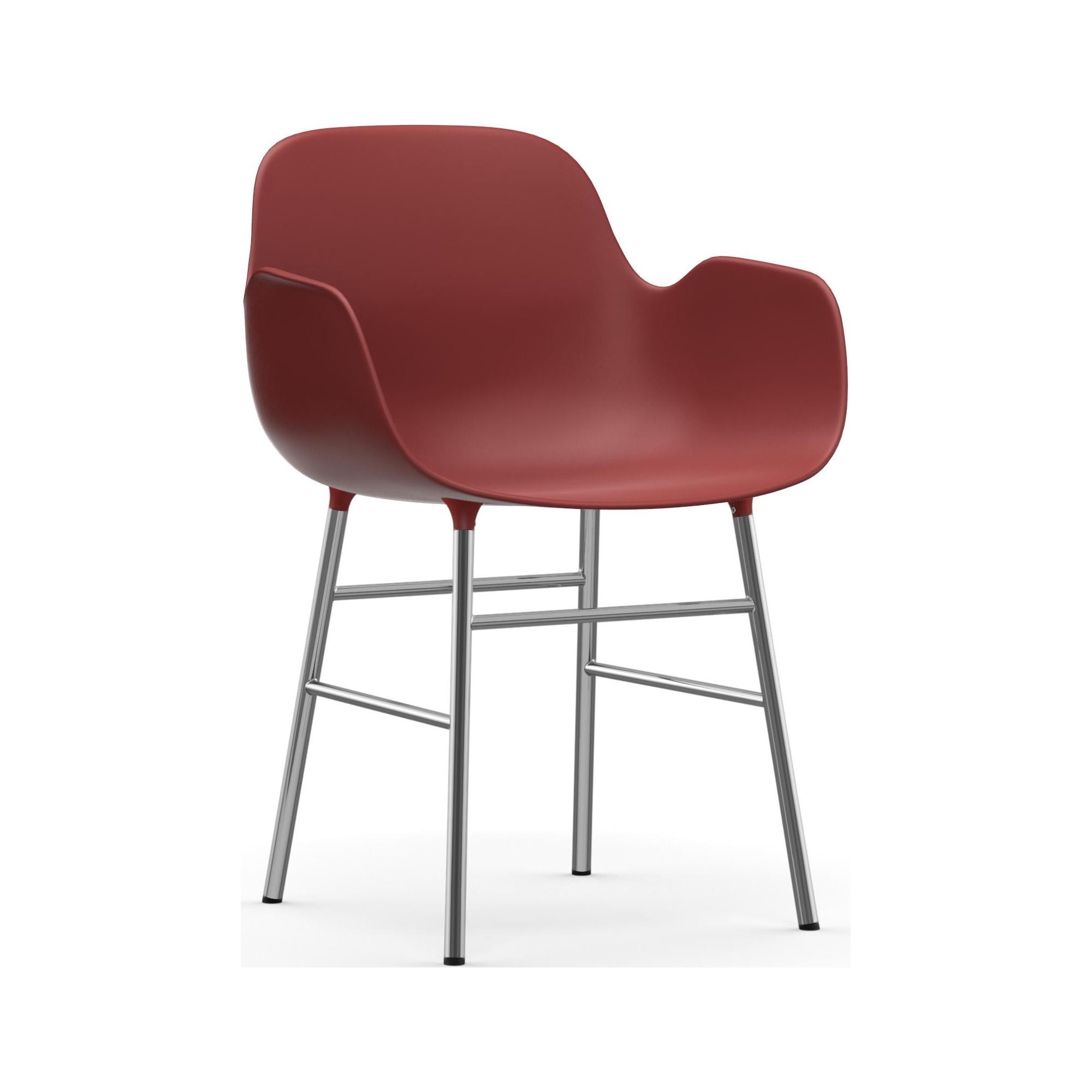 red / chrome – Form Chair with armrests - Normann Copenhagen