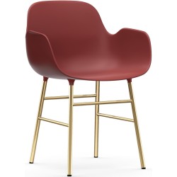 red / brass – Form Chair with armrests - Normann Copenhagen