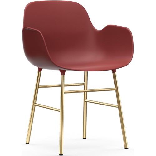 rouge / laiton – Chaise Form avec accoudoirs - Normann Copenhagen