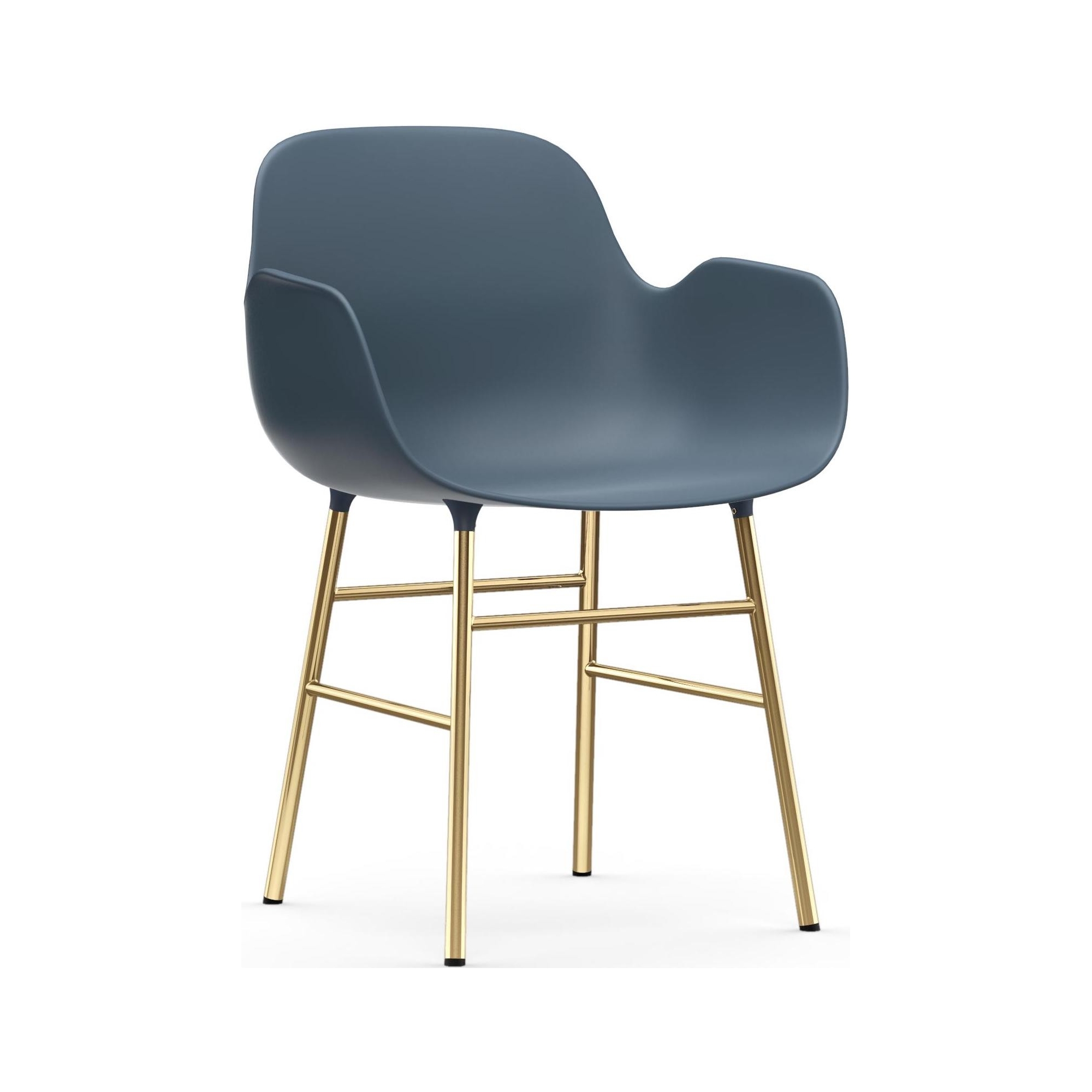 bleu / laiton – Chaise Form avec accoudoirs - Normann Copenhagen