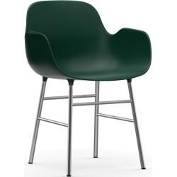 green / chrome – Form Chair with armrests - Normann Copenhagen