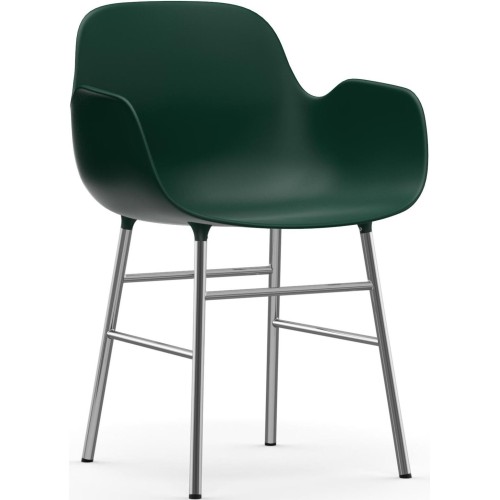 green / chrome – Form Chair with armrests - Normann Copenhagen