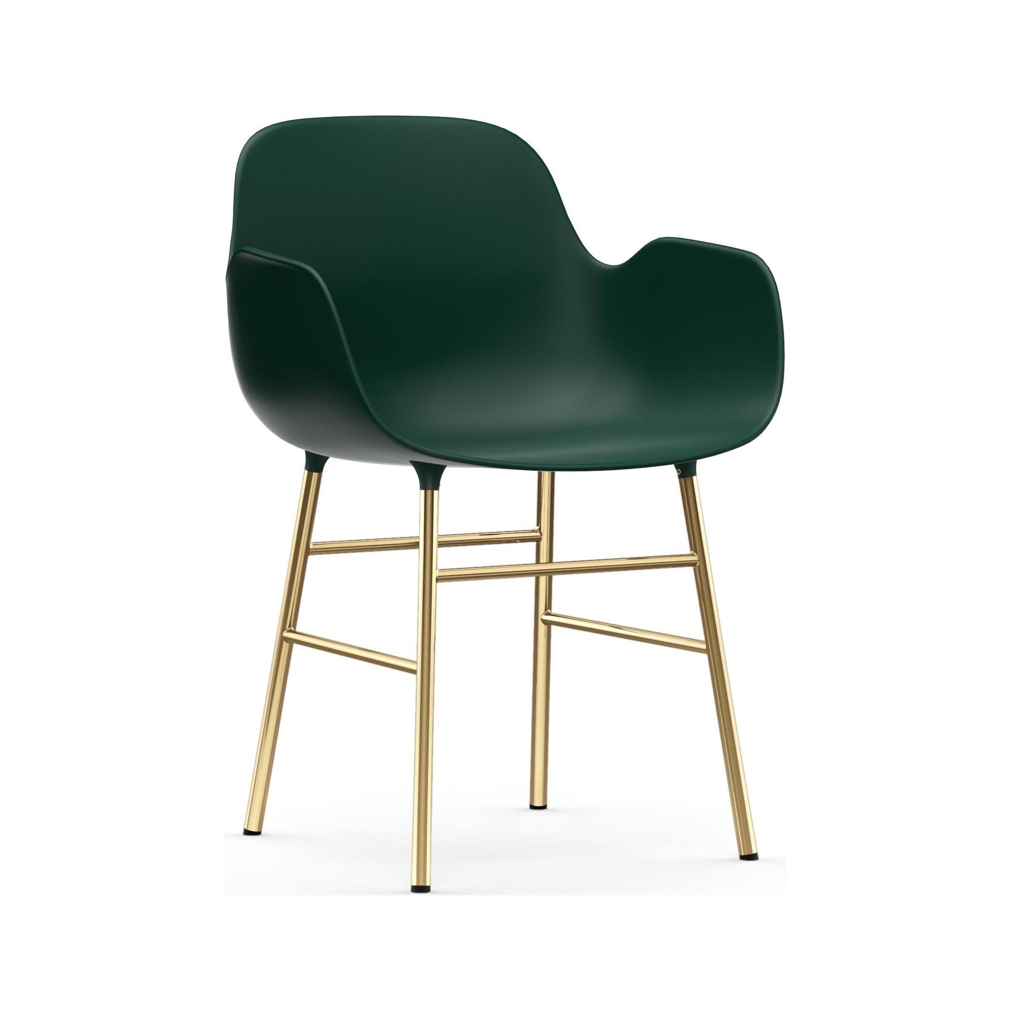 green / brass – Form Chair with armrests - Normann Copenhagen