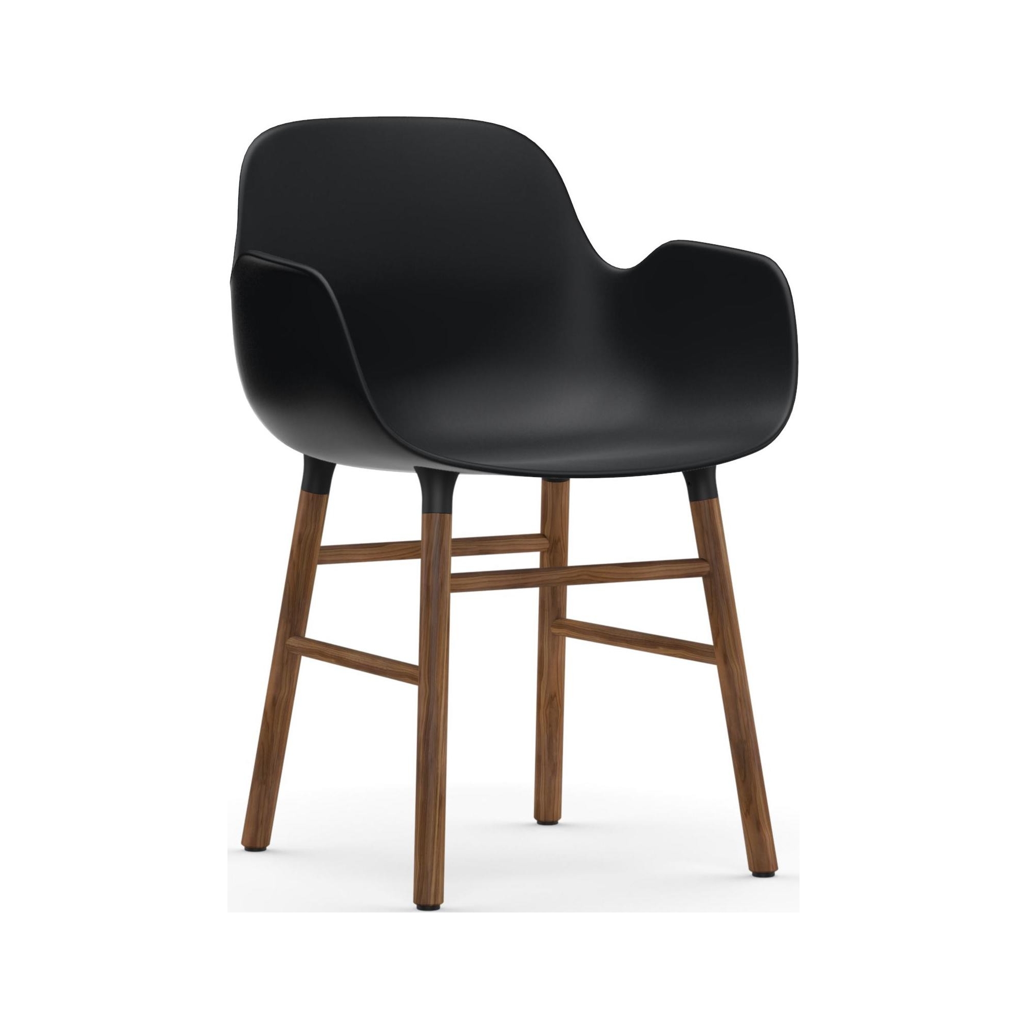 Black / Walnut  – Form Chair with armrests - Normann Copenhagen